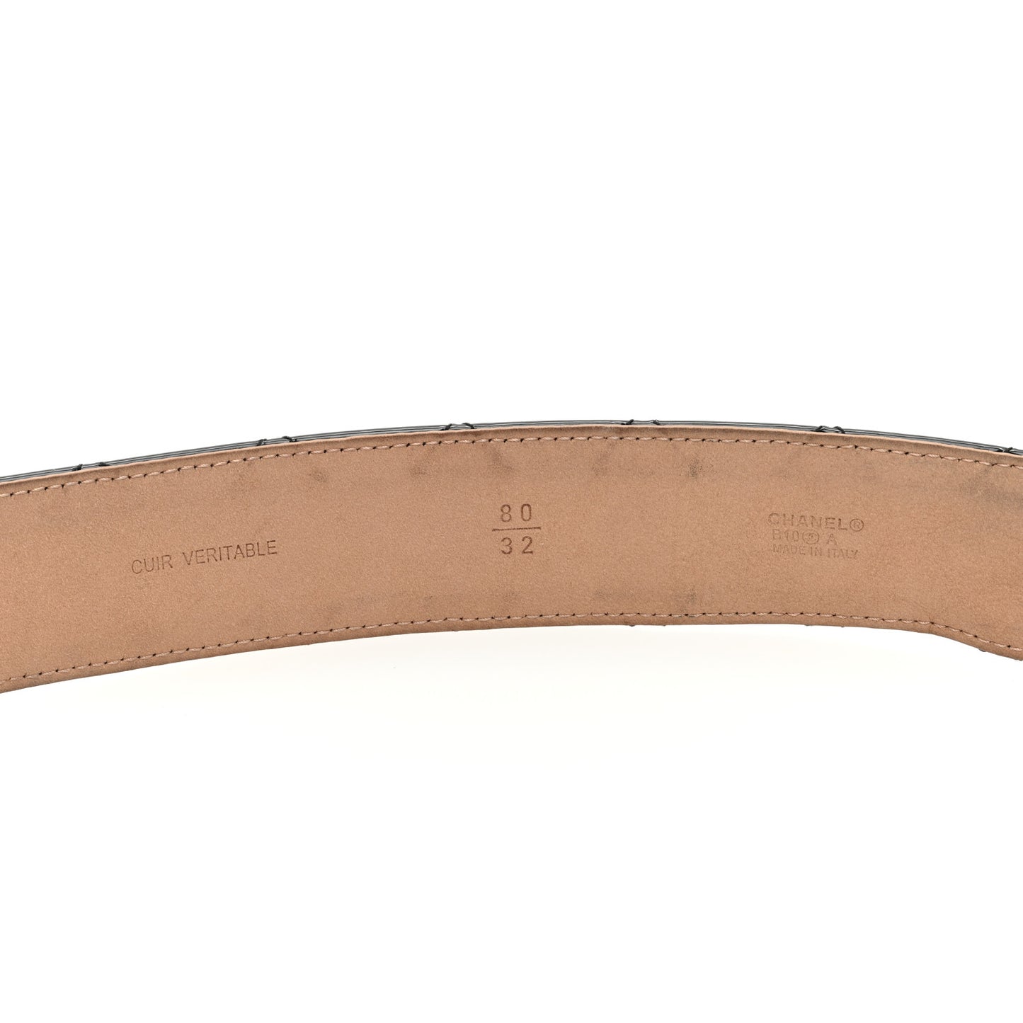 Patent Calfskin Quilted CC Belt 80 32 Black