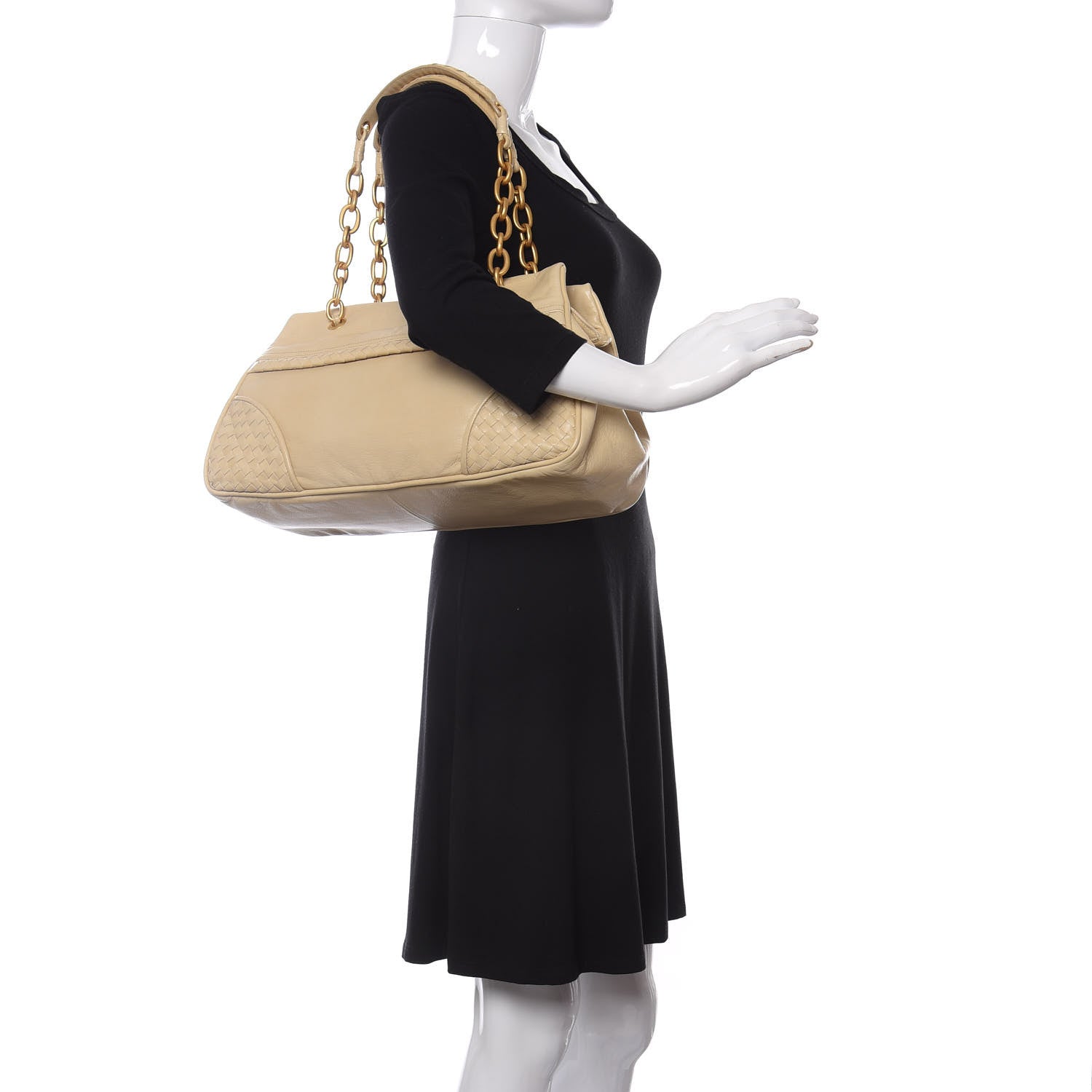 Bottega Veneta Goatskin Intrecciato Satchel Beige 2 of 11