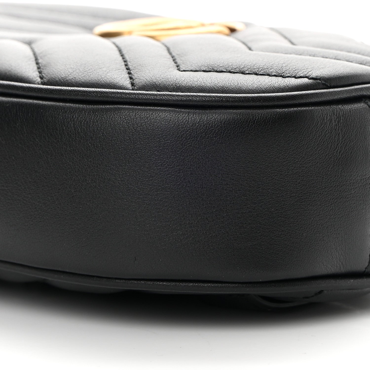 Gucci Calfskin Matelasse GG Marmont Belt Bag 85 34 Black 10 of 13