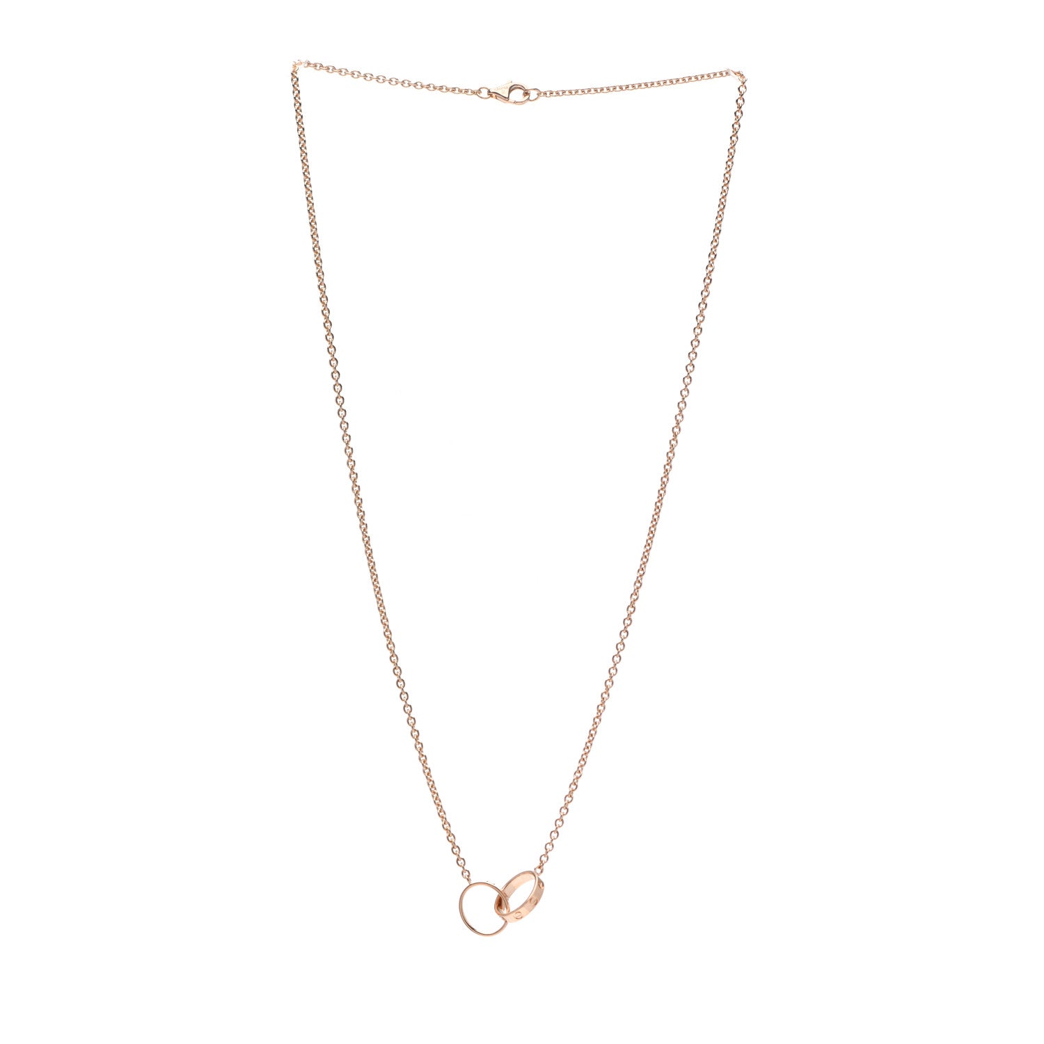 Cartier 18K Pink Gold Interlocking LOVE Necklace 3 of 4