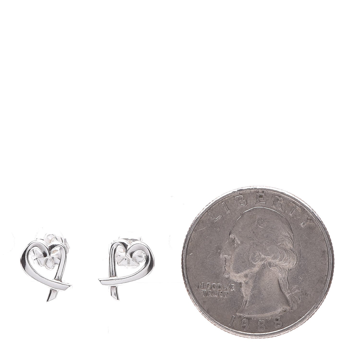 Tiffany Sterling Silver Mini Paloma Picasso Loving Heart Earrings 2 of 4