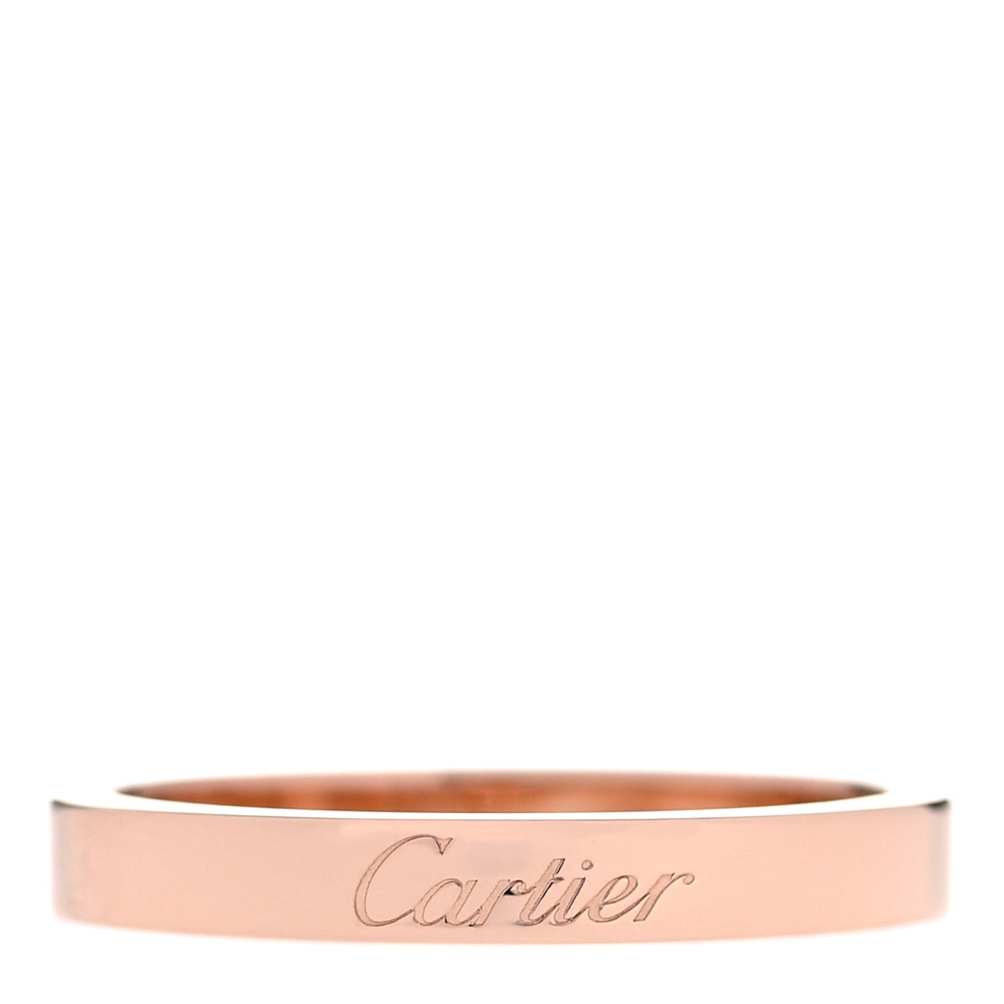 18K Pink Gold 3mm C De Cartier Wedding Band Ring 58 8.25