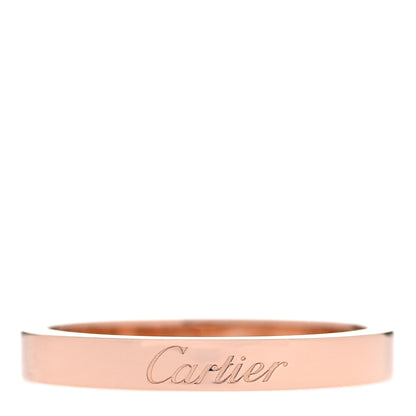 Cartier 18K Pink Gold 3mm C De Cartier Wedding Band Ring 58 8.25 1 of 5