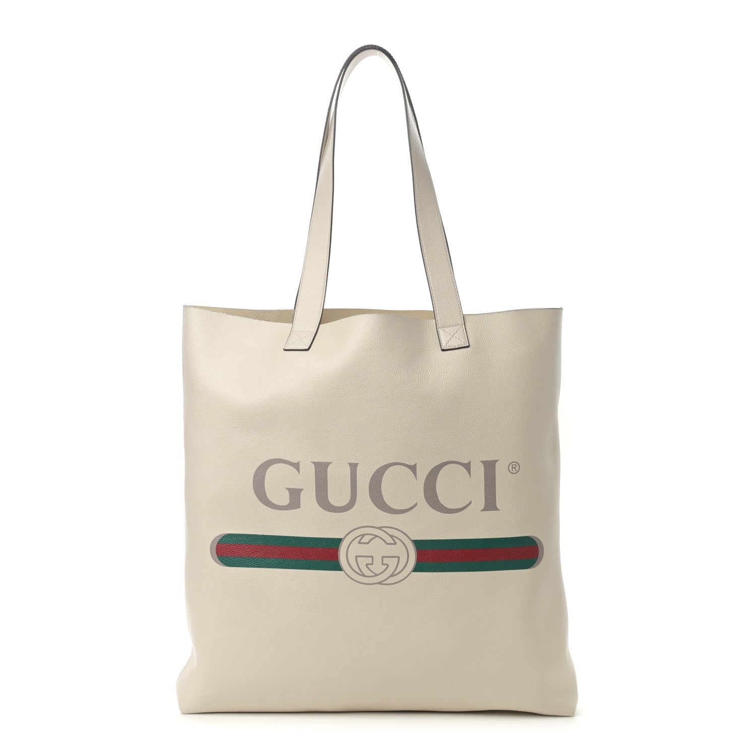 Gucci Calfskin Mens Logo Tote White 1 of 10