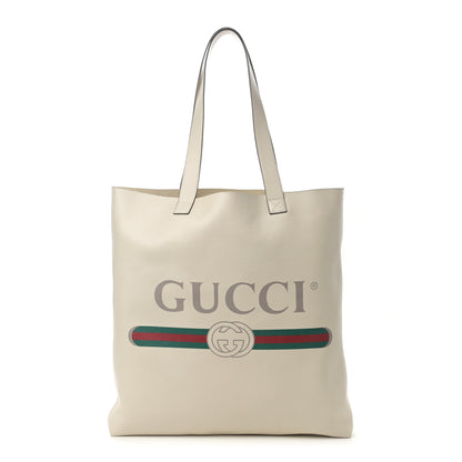 Gucci Calfskin Mens Logo Tote White 1 of 10