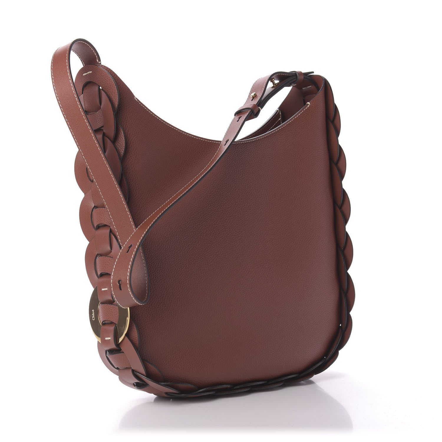 Chloe Small Grain Smooth Calfskin Medium Darryl Hobo Sepia Brown 3 of 9