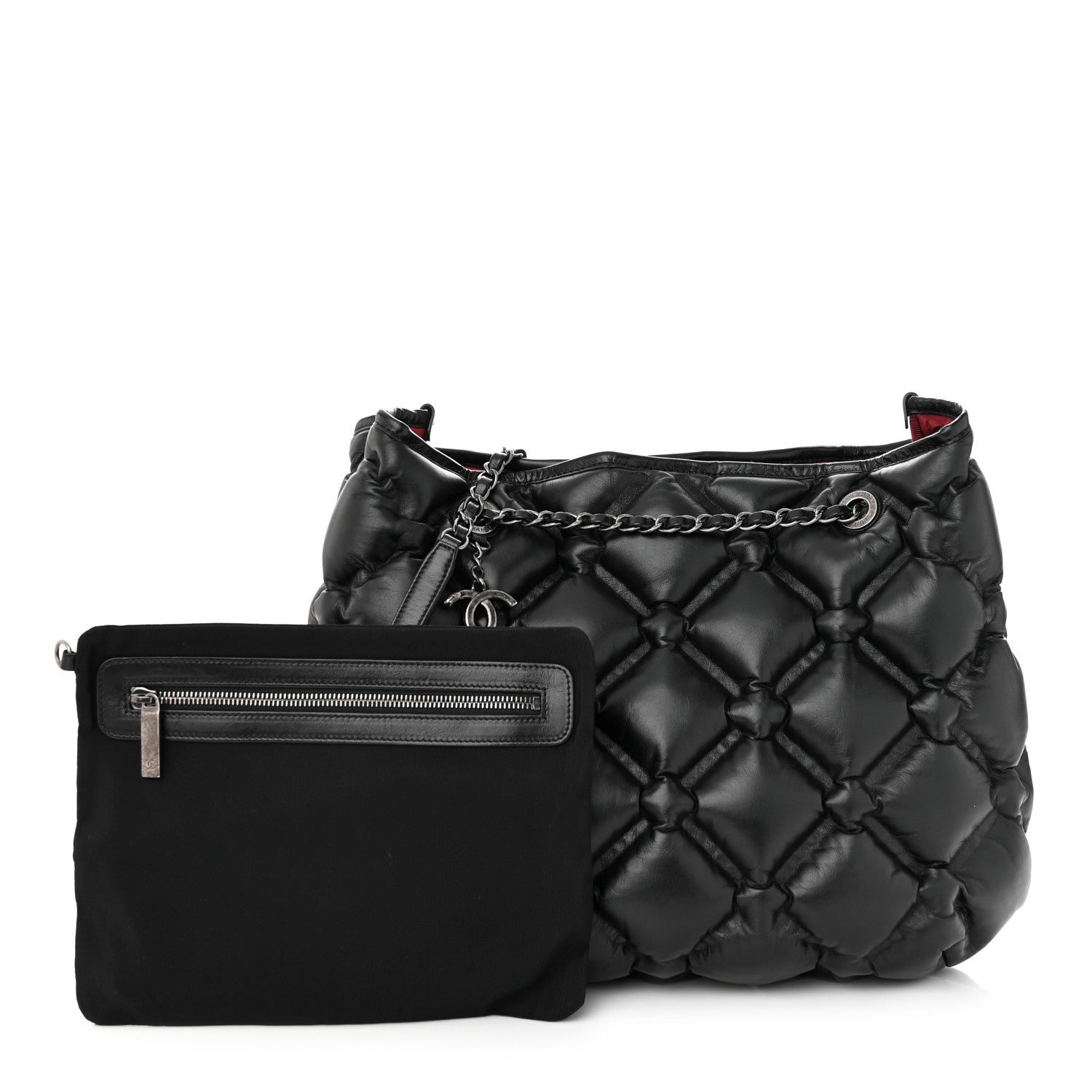 Chanel Calfskin Quilted Chesterfield Shoulder Bag Black 2 of 11
