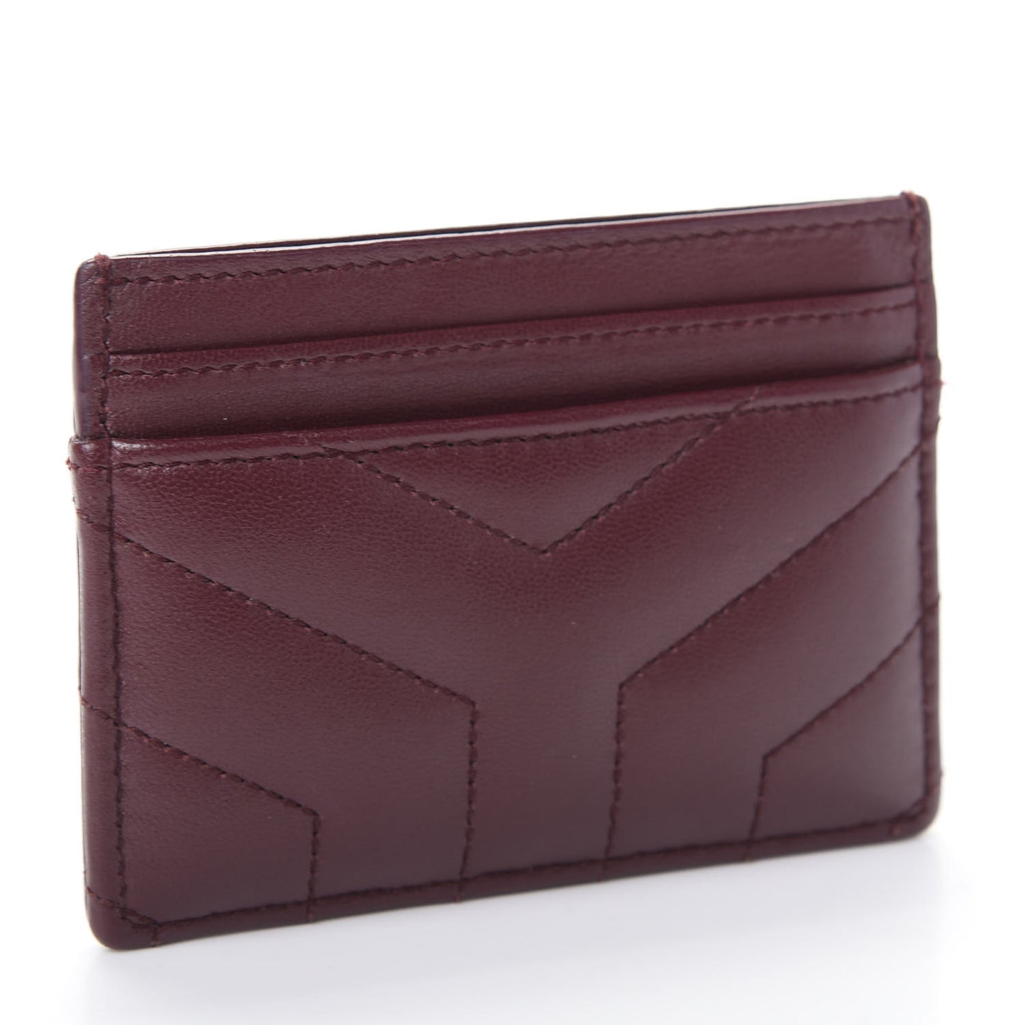 Nappa Y Quilted Monogram LouLou Credit Card Case Rouge Legion