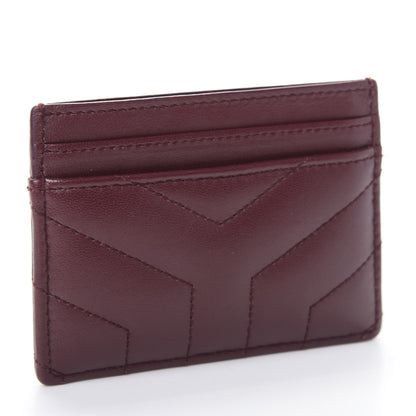 Saint Laurent Nappa Y Quilted Monogram LouLou Credit Card Case Rouge Legion 3 of 7