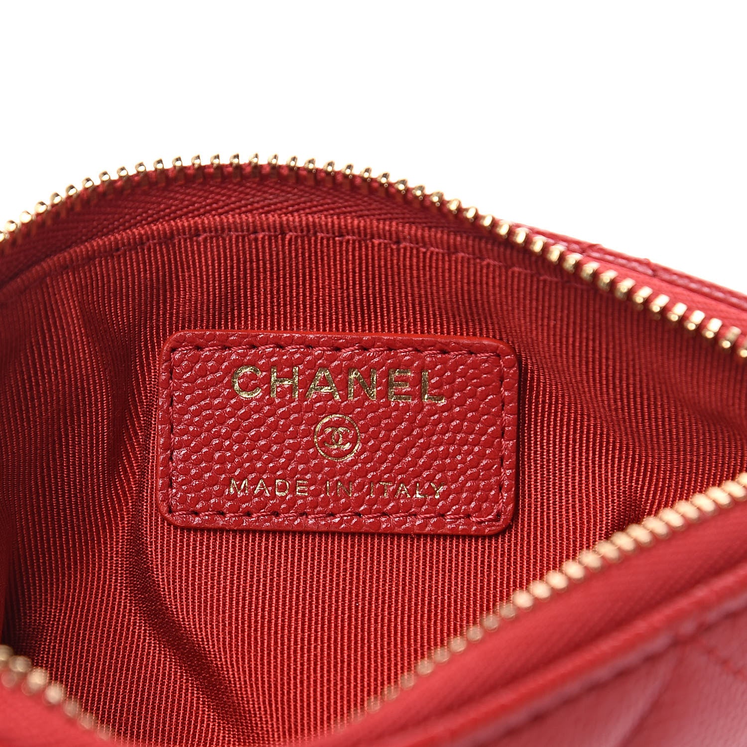 Chanel Caviar Quilted Small Cosmetic Case Red 6 of 8