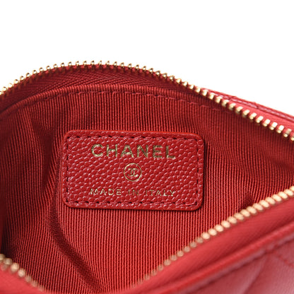 Chanel Caviar Quilted Small Cosmetic Case Red 6 of 8