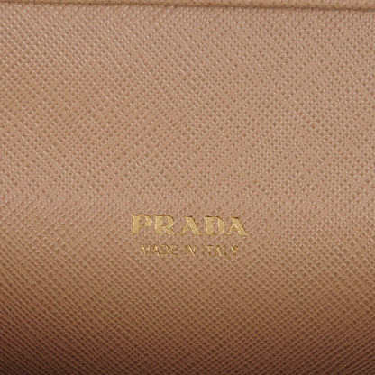 Prada Saffiano Metal Double Snap Travel Wallet Cammeo 6 of 7