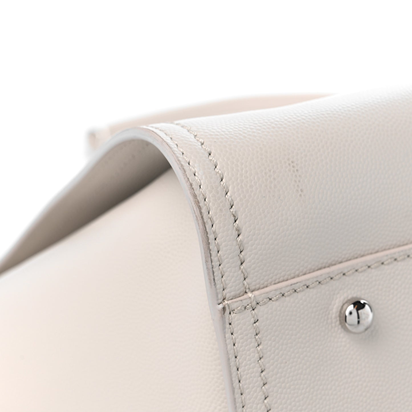 Caviar Medium Studded Deauville Tote White