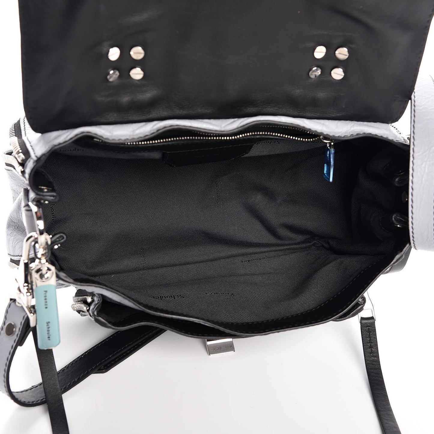 Paper Lambskin Medium PS1 Plus Zip Satchel Dove Grey
