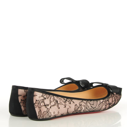 Christian Louboutin Satin Lace Boudoir Flats Chantilly 38.5 4 of 7