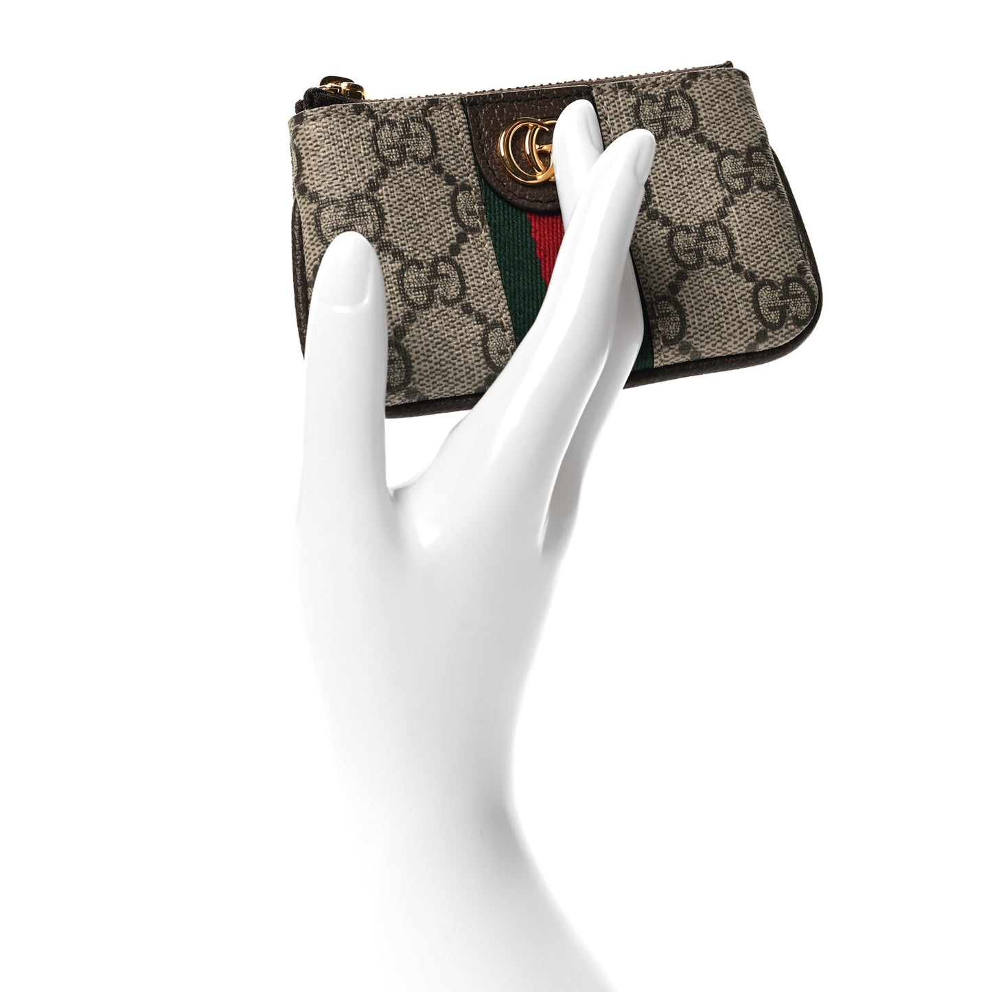 GG Supreme Monogram Web Ophidia Key Case Beige New Acero
