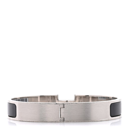 Hermes Matte Enamel Narrow Clic Clac HH Bracelet T6 Black 3 of 6