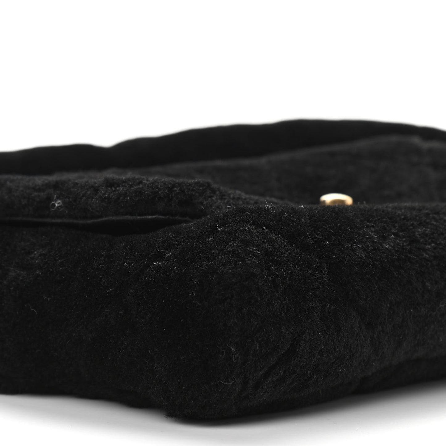Shearling Quilted Single Flap Black