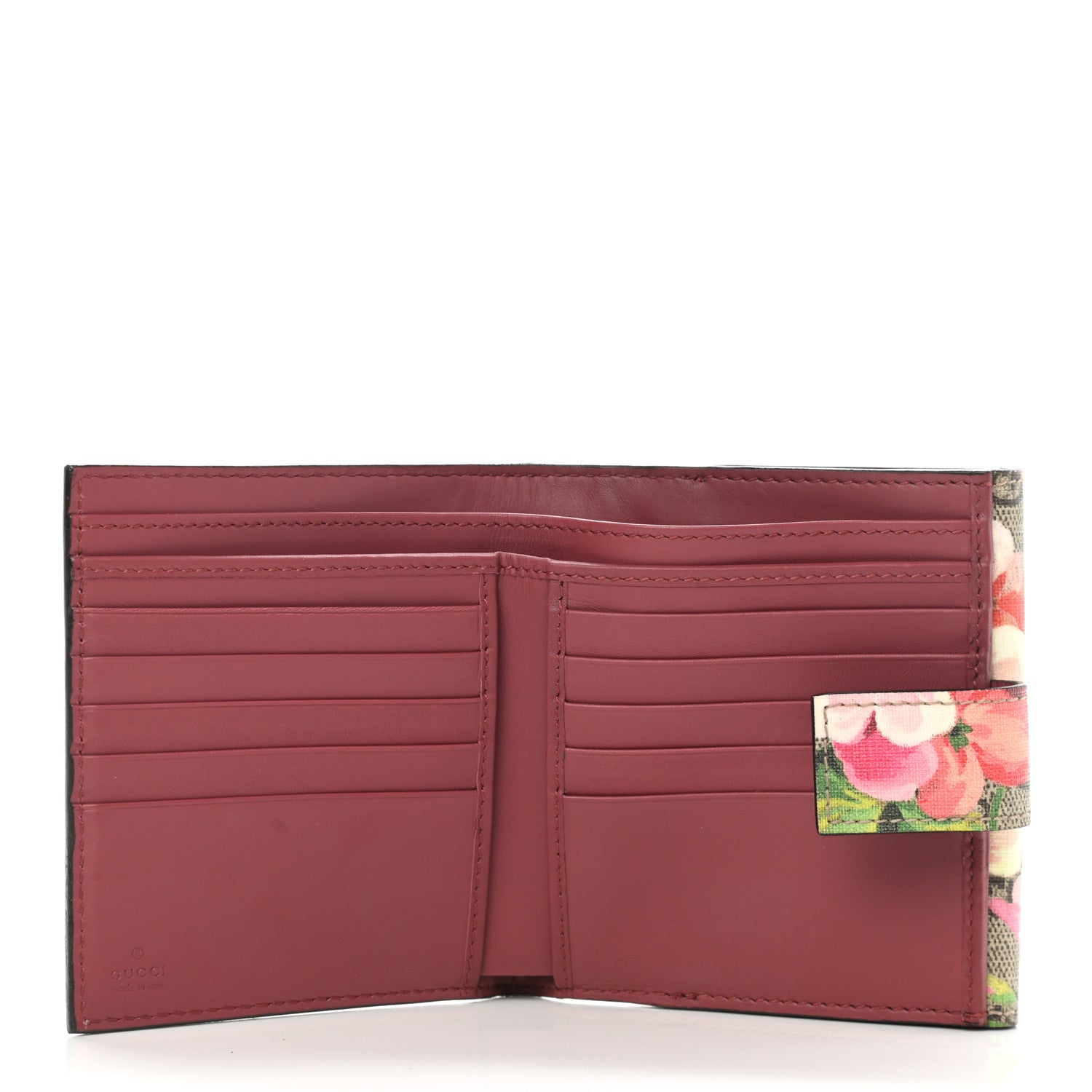 Gucci GG Supreme Monogram Blooms French Flap Wallet Beige Multicolor Dry Rose 5 of 7