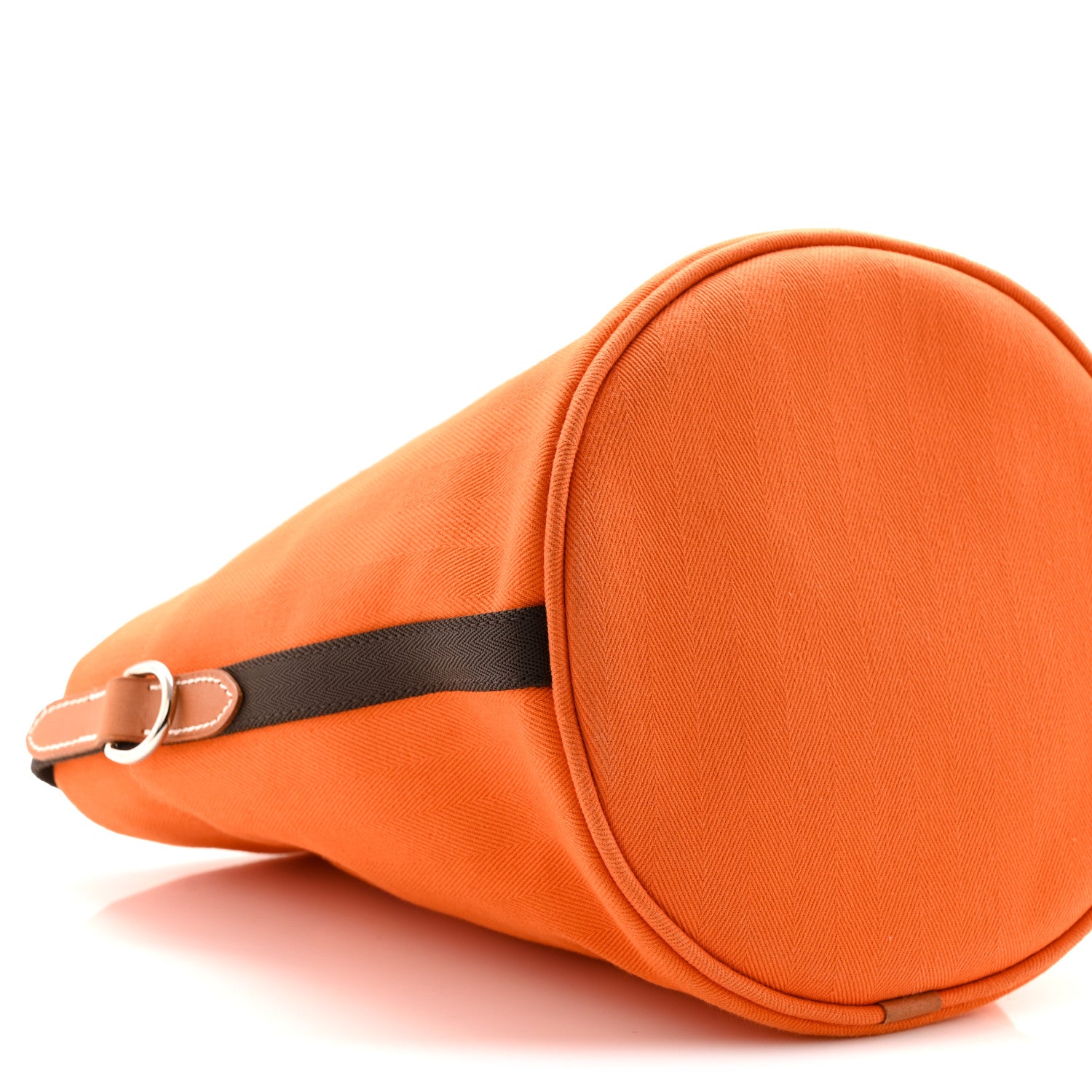 Hermes Toile Natural Barenia Sac De Pansage Grooming Bag Orange Kaki 9 of 10