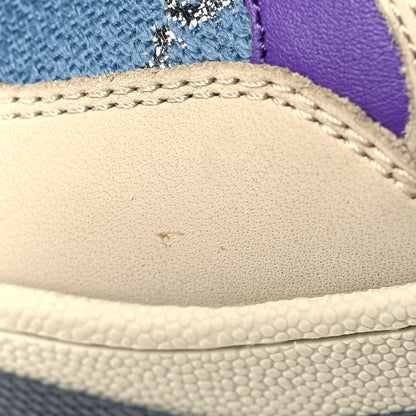 Gucci Calfskin Lame GG Monogram Web Womens Screener Sneakers 36 Blue Silver Dusty Milk Shine Purple 10 of 11