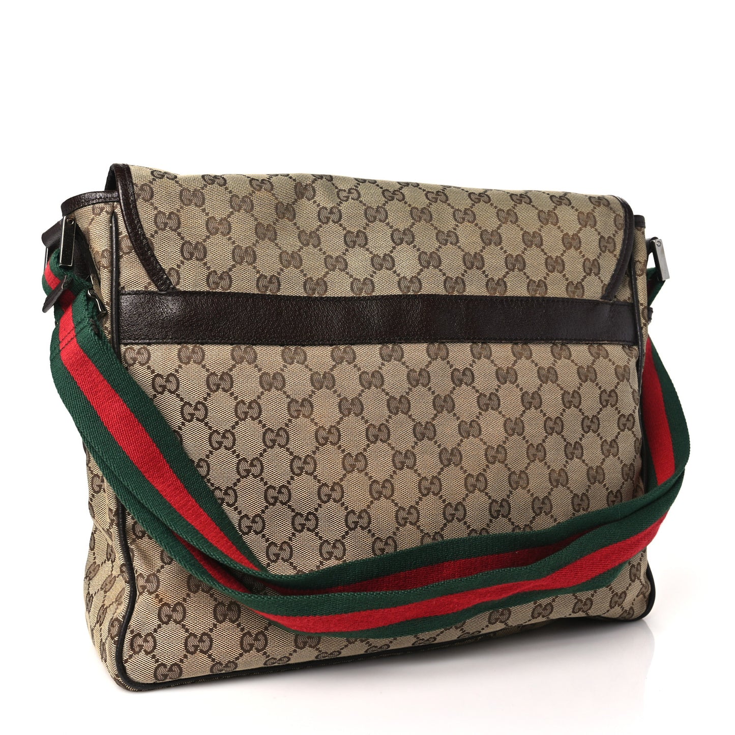 Monogram Web Medium Flap Messenger Beige Dark Brown