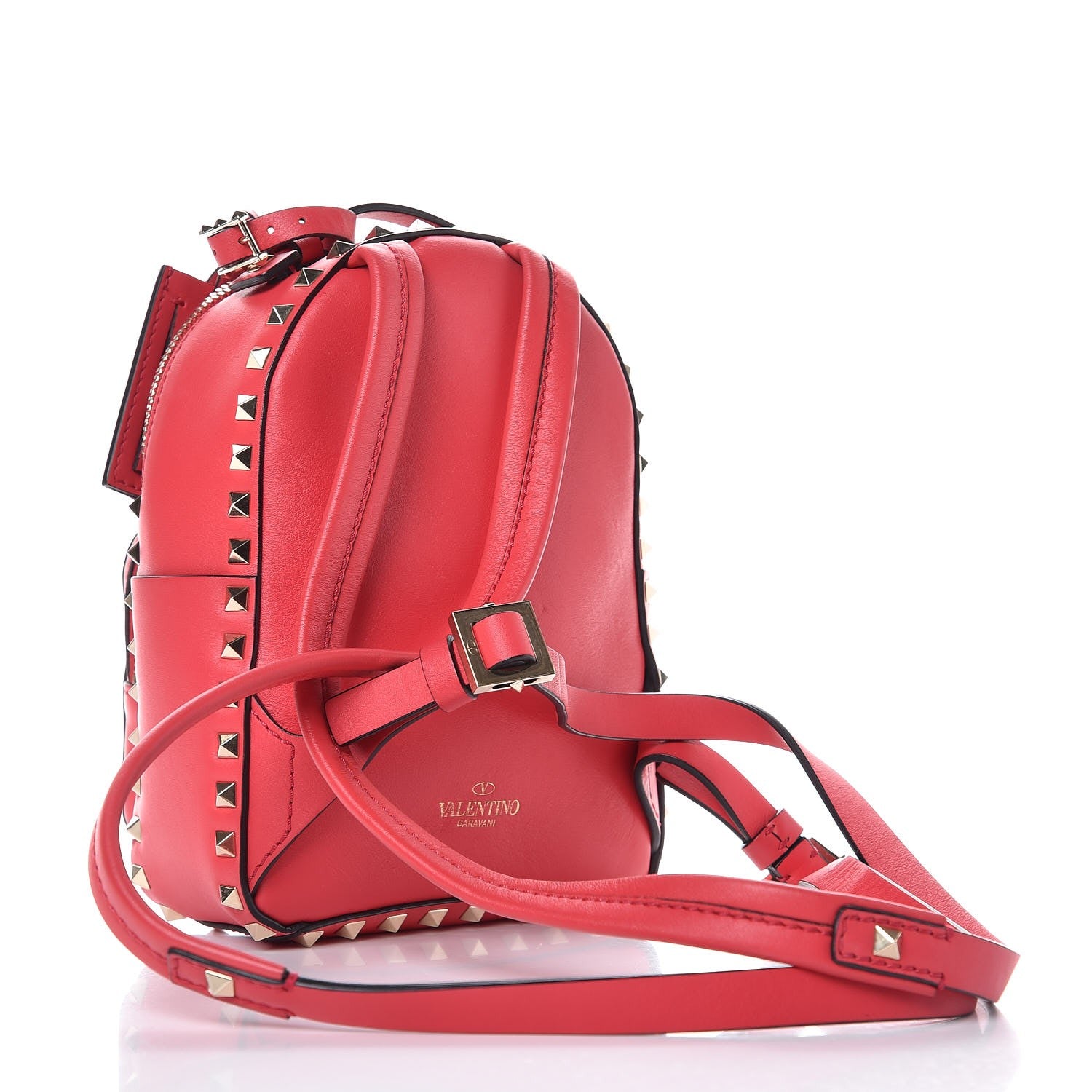 Valentino Garavani Calfskin Mini Rockstud Backpack Deep Fuxia 3 of 7