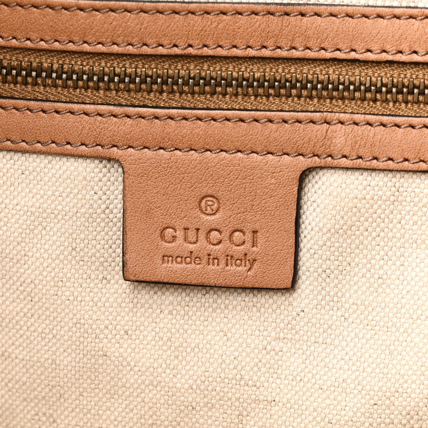 Gucci Monogram Web Rania Drawstring Shoulder Bag Sand 6 of 10