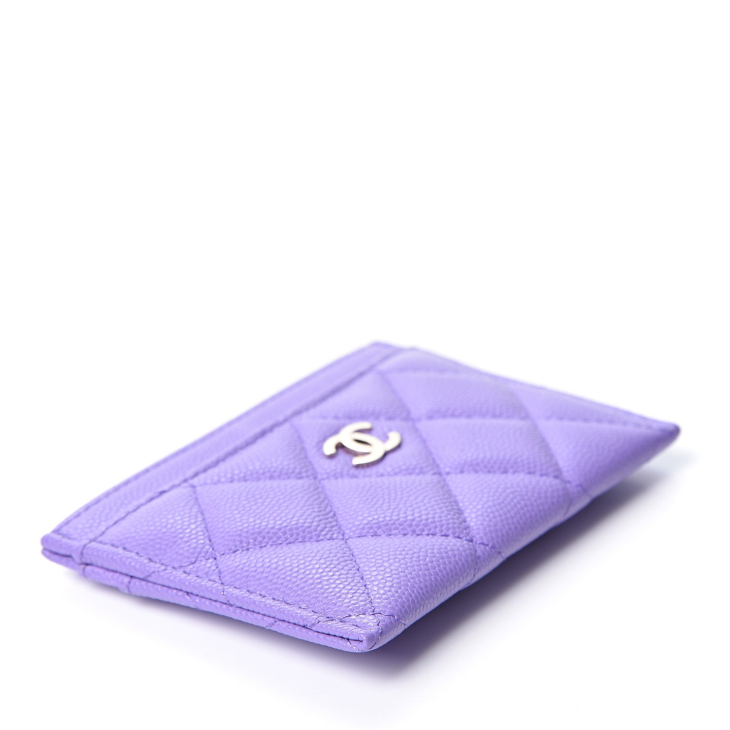 Chanel Caviar Quilted Card Holder Purple 3 of 9