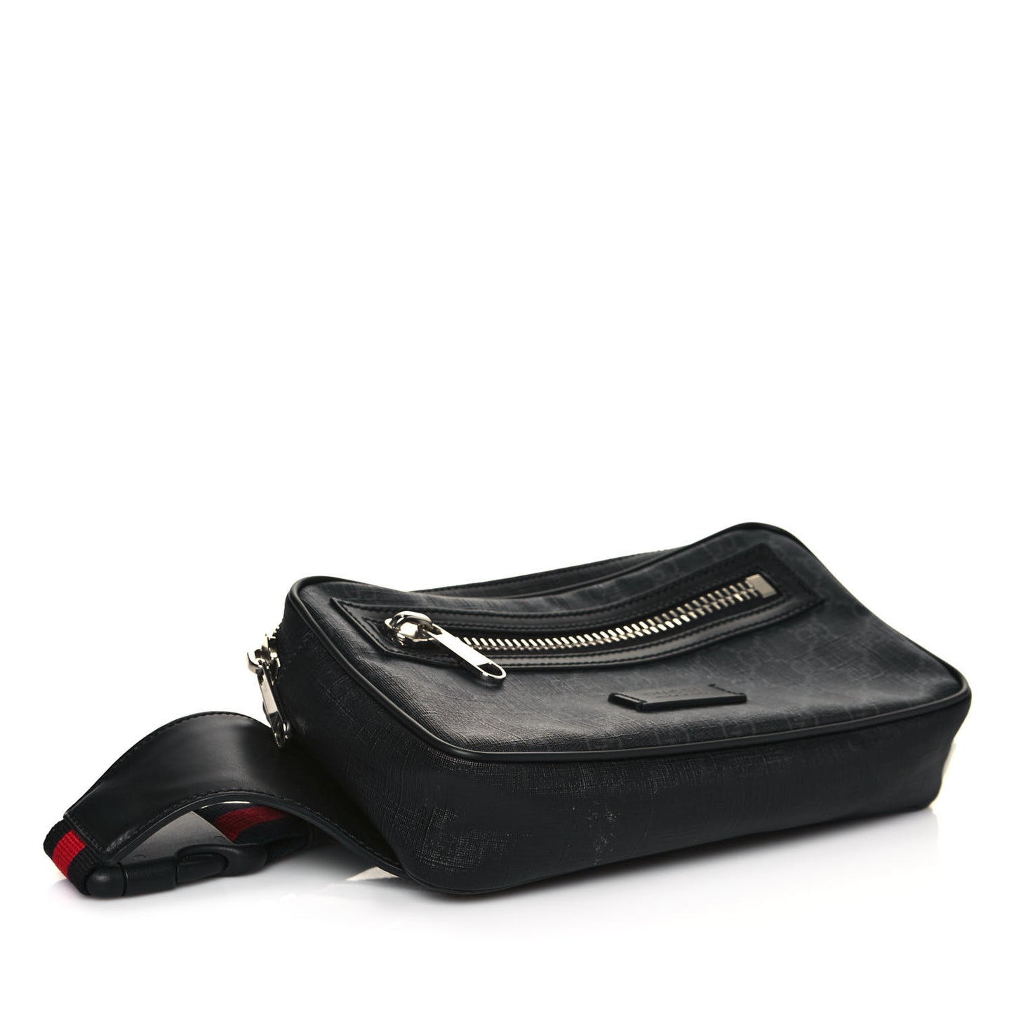 Soft GG Supreme Monogram Web Belt Bag Black Grey