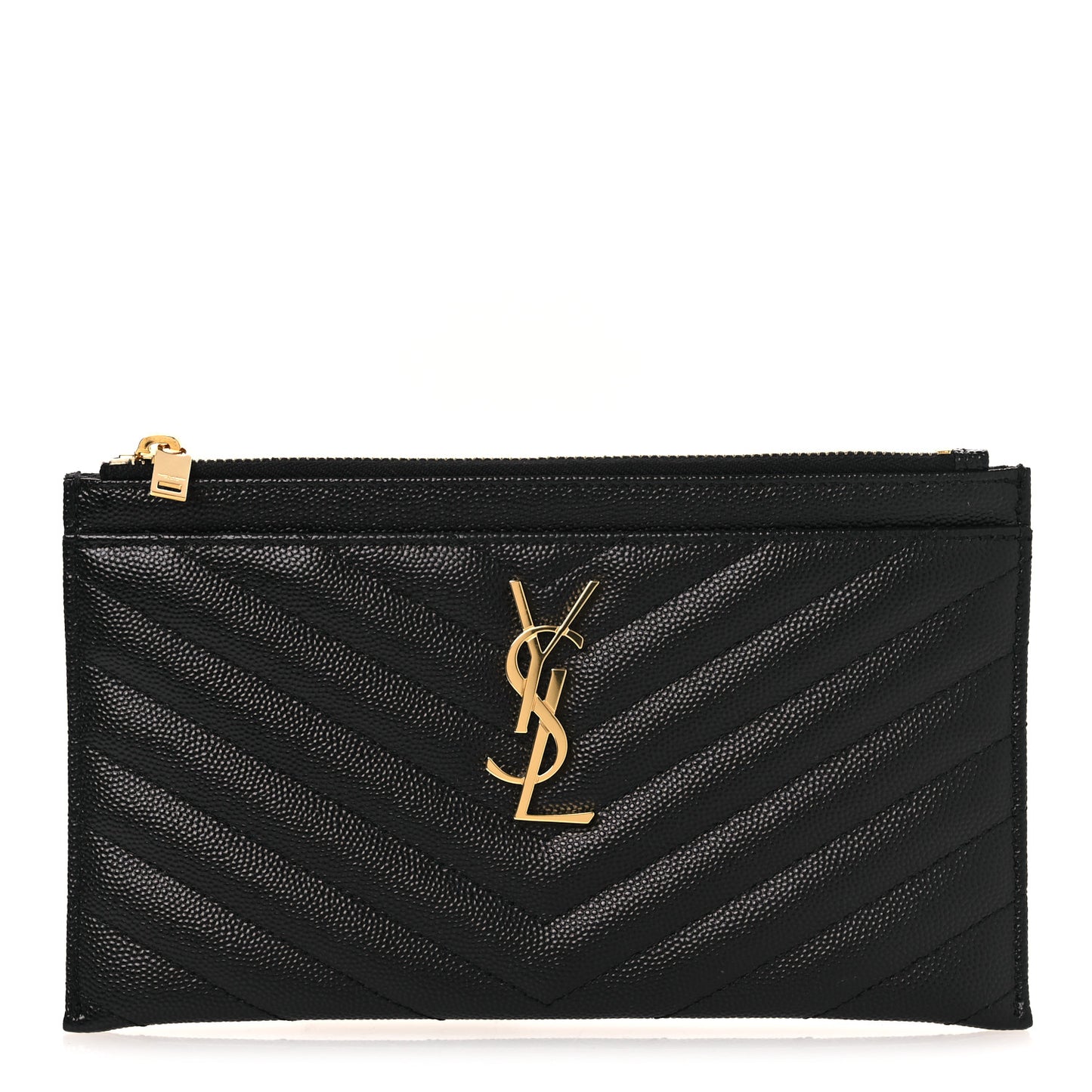 Grain De Poudre Chevron Monogram Large Bill Pouch Black