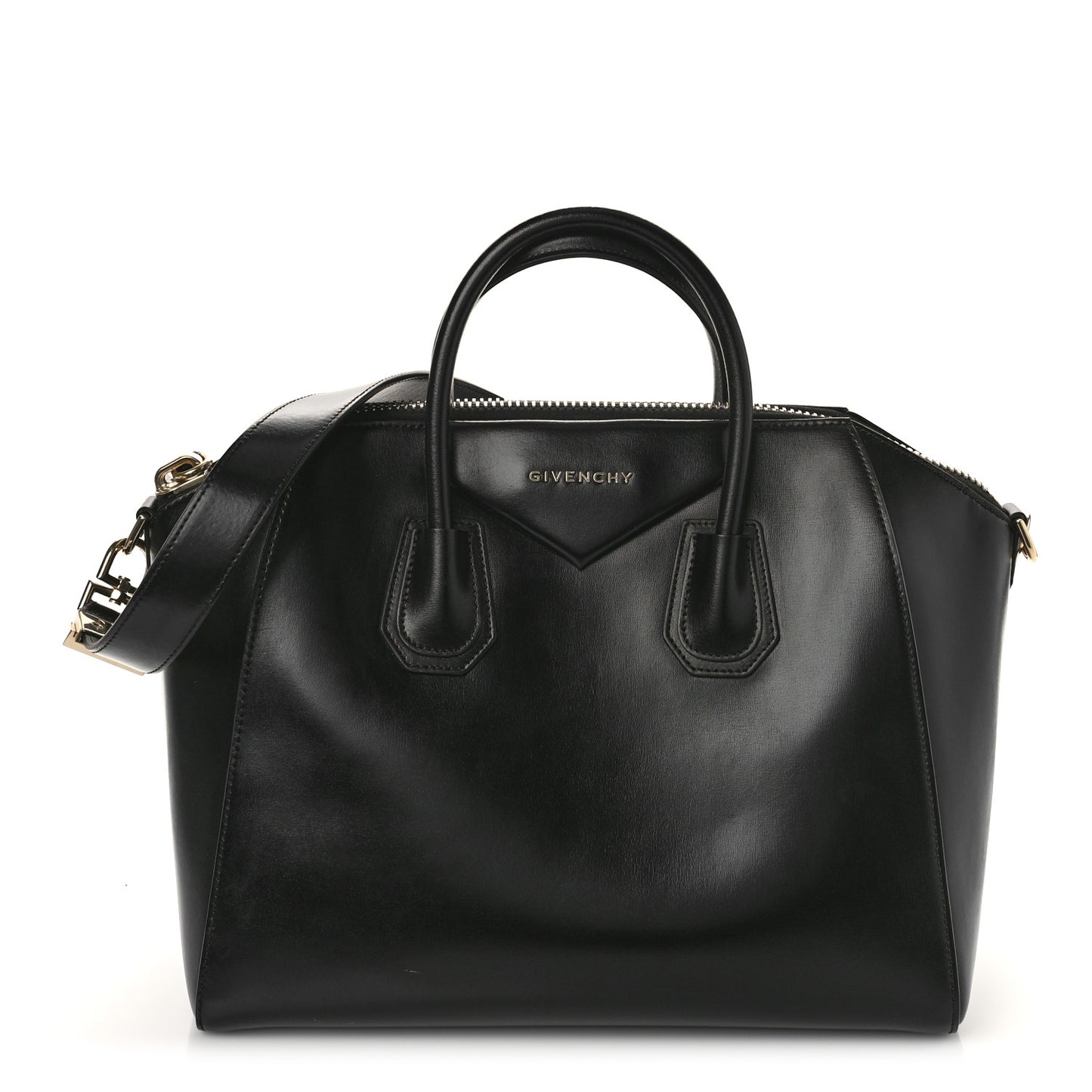 Shiny Lord Calfskin Medium Antigona Black