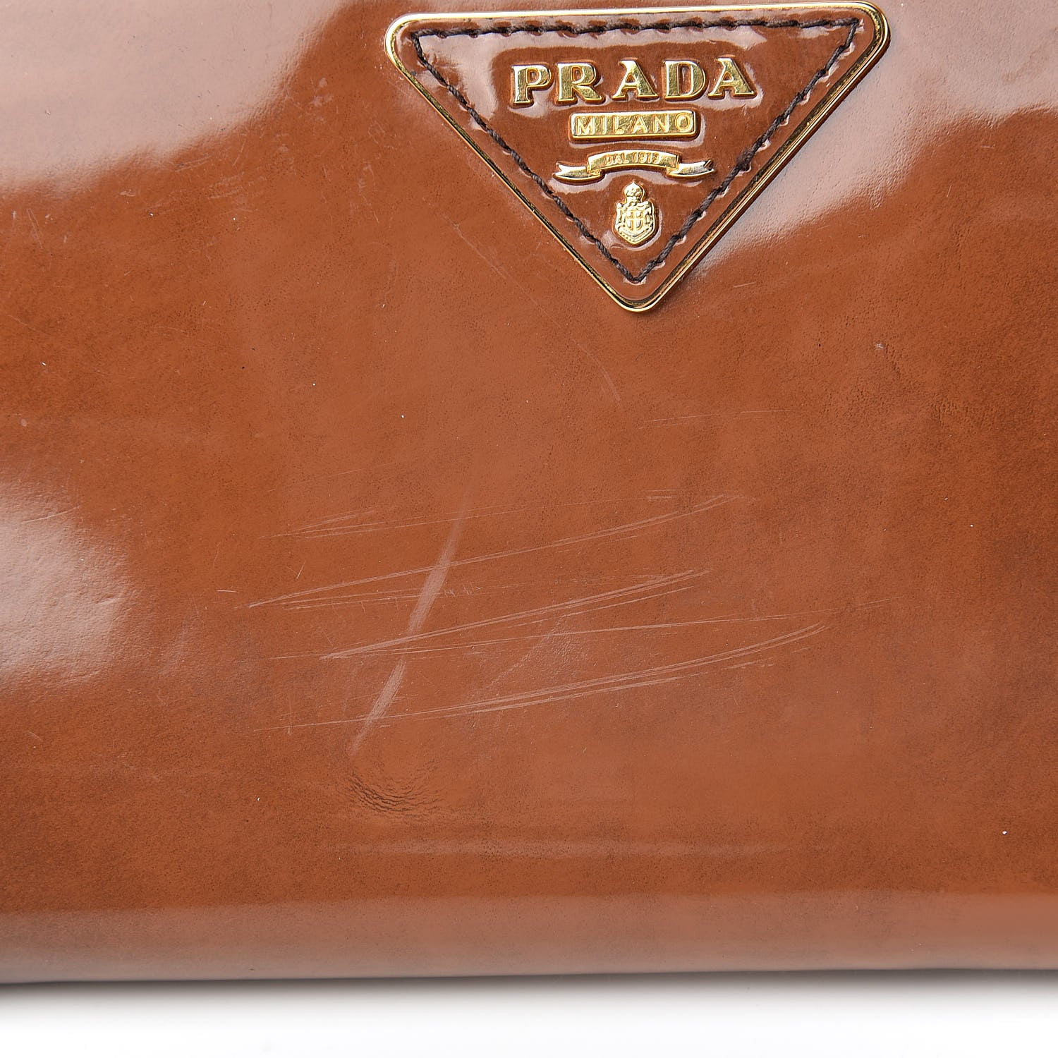 Prada Vernice Zip Around Wallet Brown 10 of 14