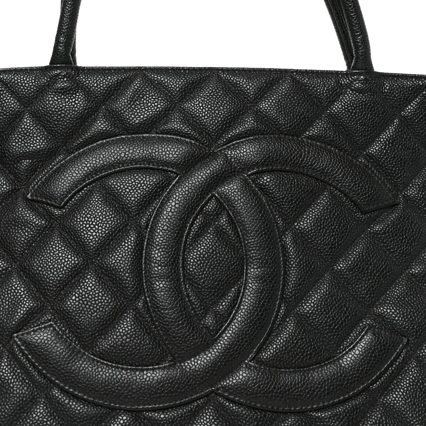 Caviar Quilted Medallion Tote Black