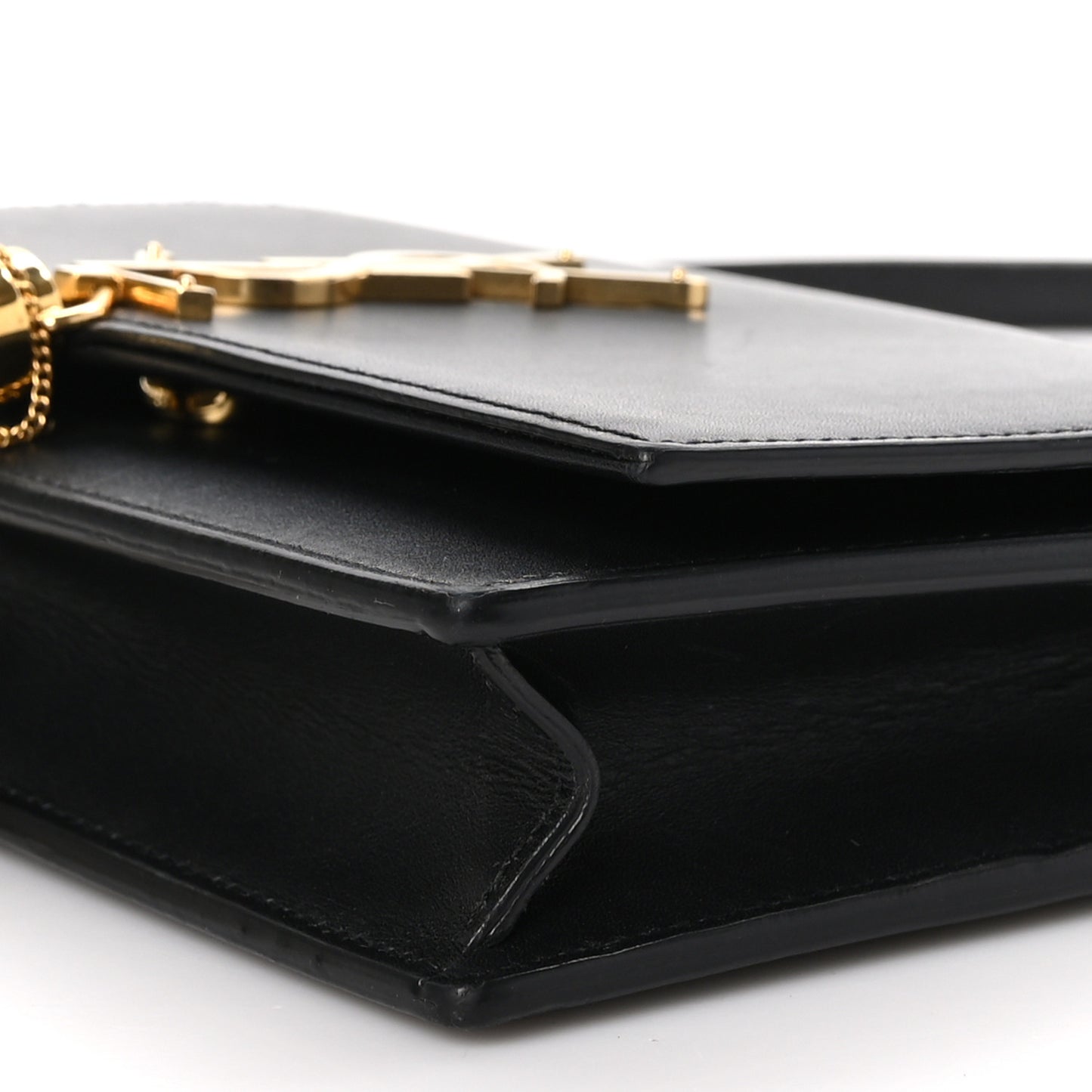Calfskin Small Classic Monogram Kate Tassel Satchel Black