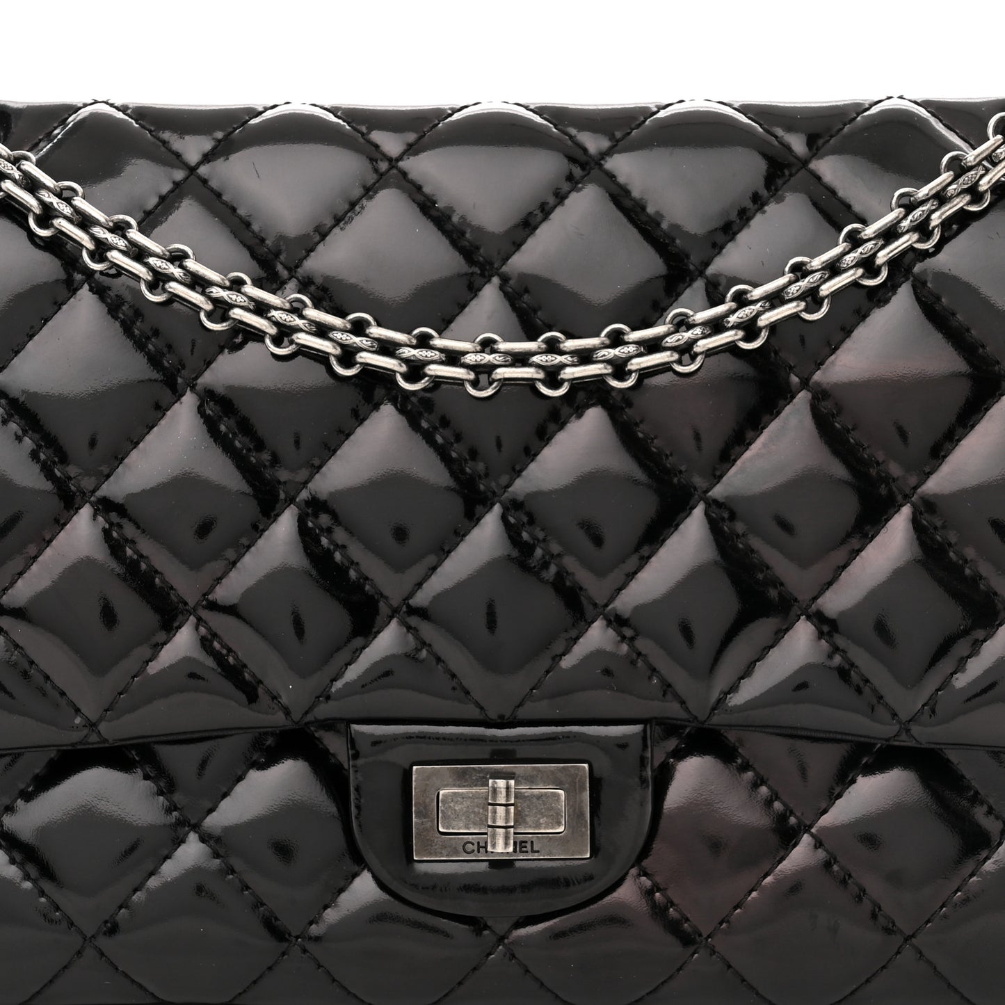 Patent Quilted 2.55 Reissue 226 Flap Black