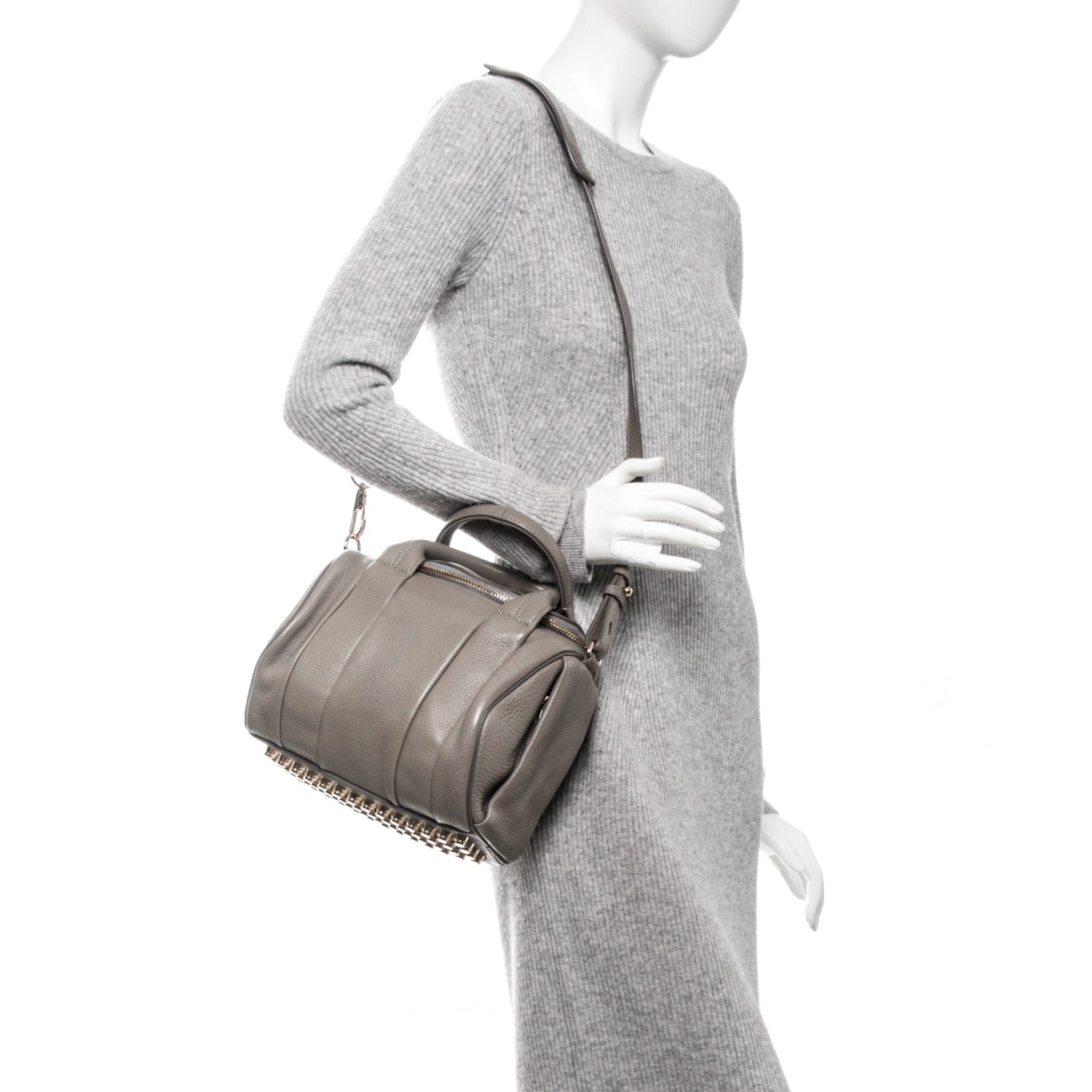 Alexander Wang Pebbled Lambskin Rockie Oyster 2 of 6