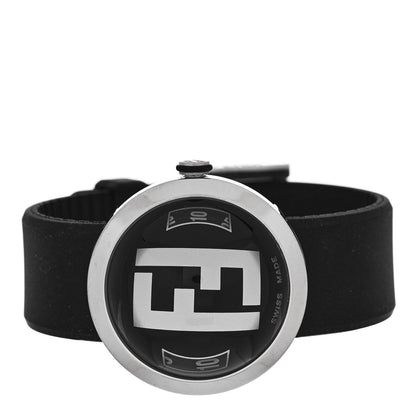 Fendi Stainless Steel Rubber 36mm Bussola Bubble Quartz Watch Black Black 2 of 5