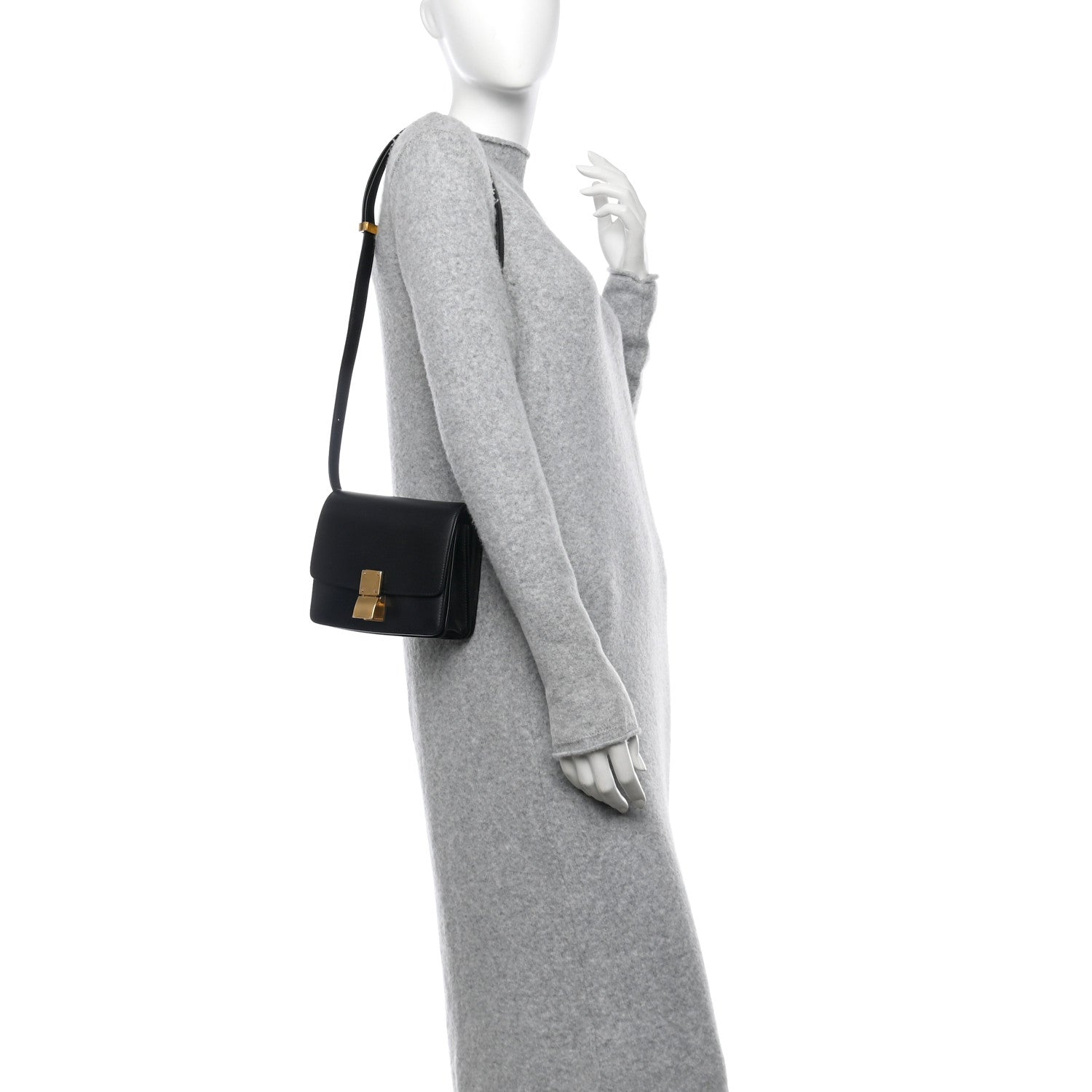 Celine Box Calfskin Small Classic Box Flap Bag Black 2 of 10