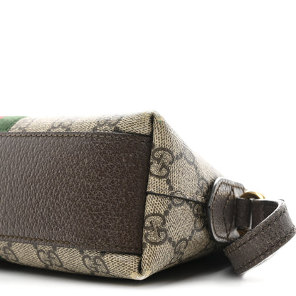 Gucci GG Supreme Monogram Textured Dollar Calfskin Web Small Ophidia Dome Shoulder Bag Beige Ebony New Acero 10 of 12