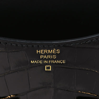 Hermes Shiny Alligator Constance Slim Wallet Black 7 of 10