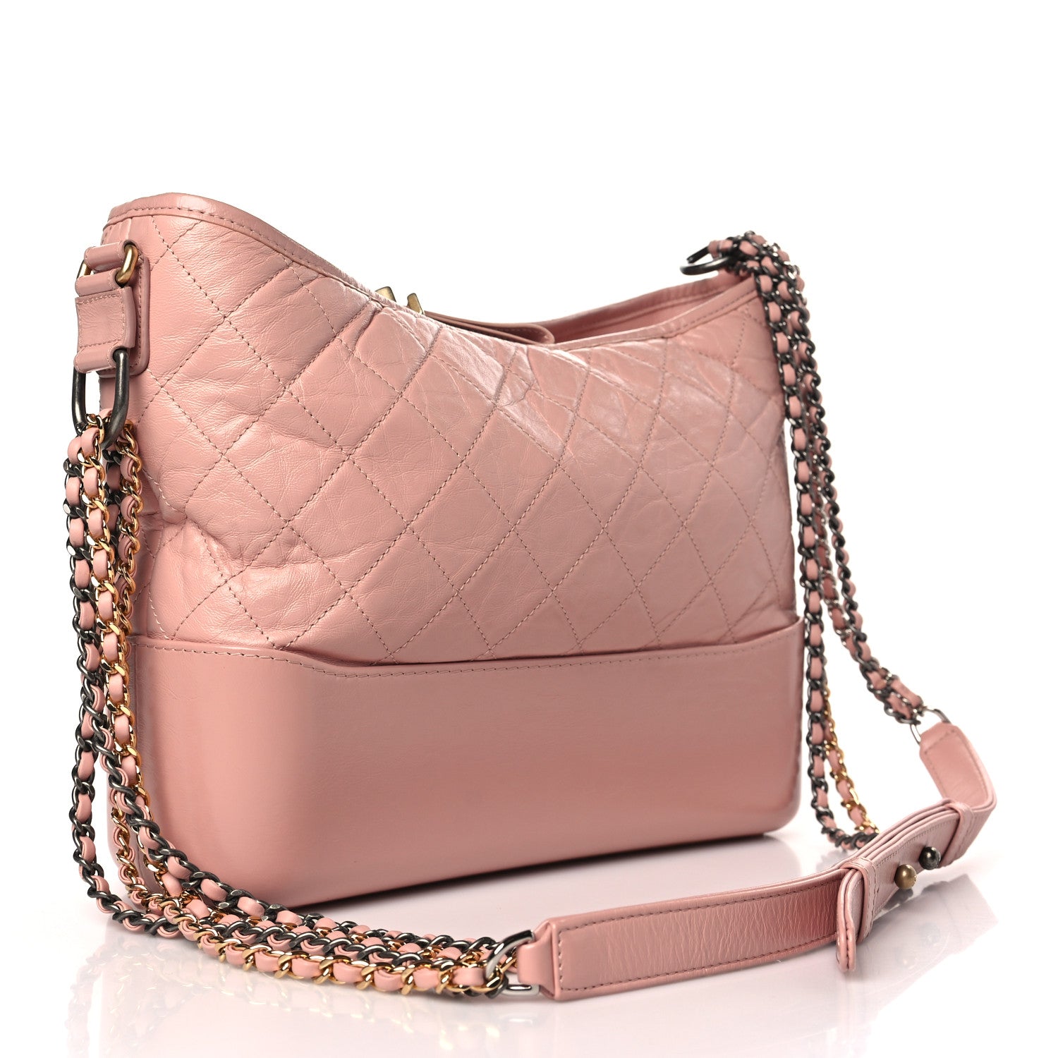 Chanel Aged Calfskin Quilted Medium Gabrielle Hobo Pink 3 of 9