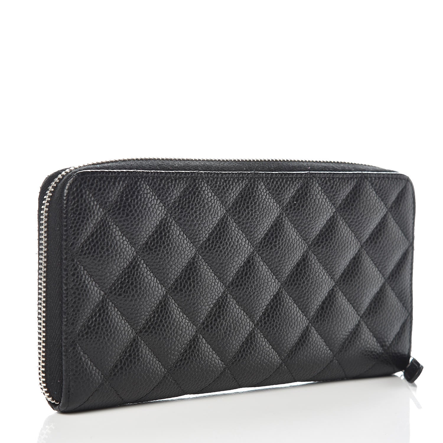Chanel Caviar Quilted Large Gusset Zip Around Wallet Black 3 of 9