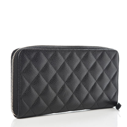 Chanel Caviar Quilted Large Gusset Zip Around Wallet Black 3 of 9