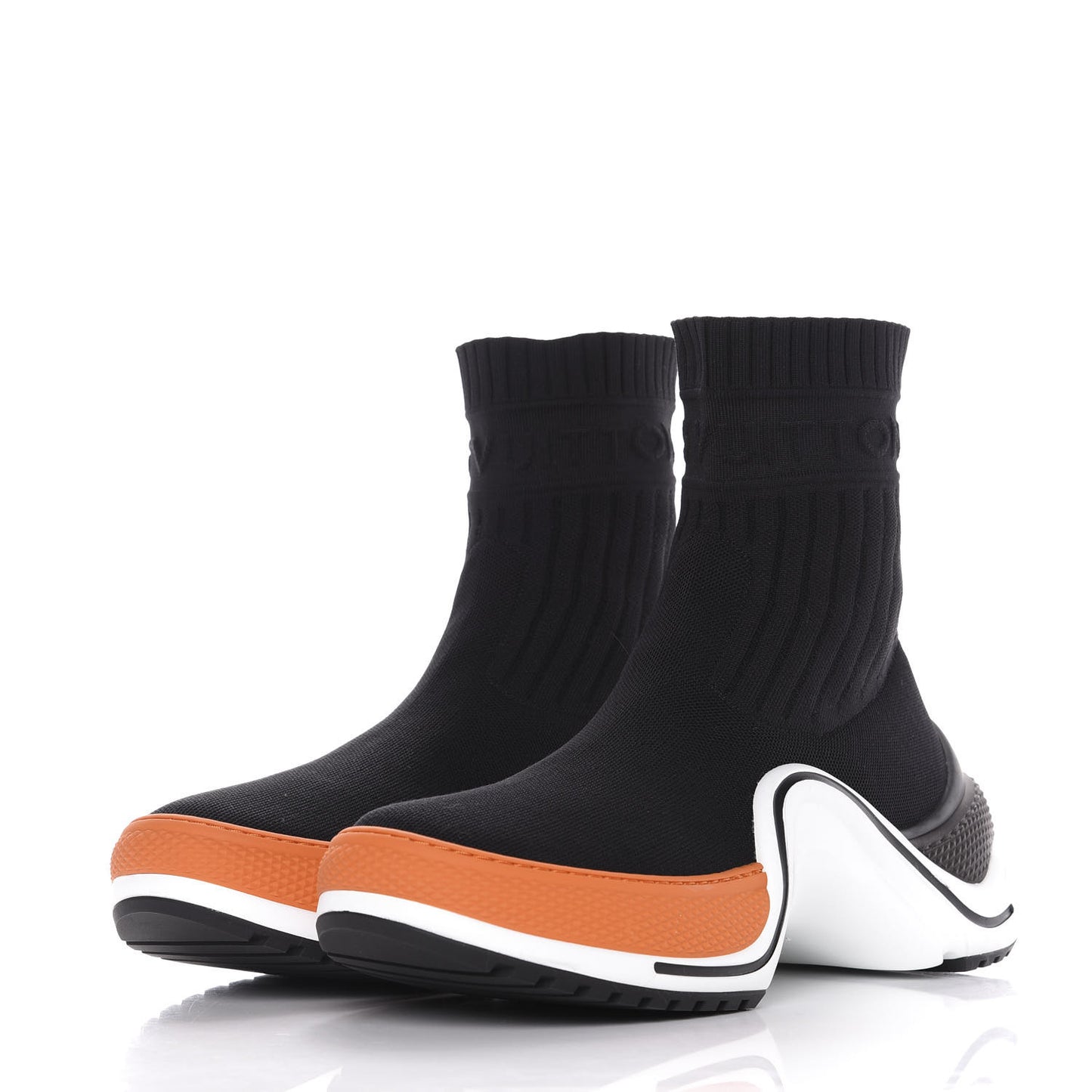 Stretch Textile Monogram LV Archlight Sneaker Boots 41 Black Orange