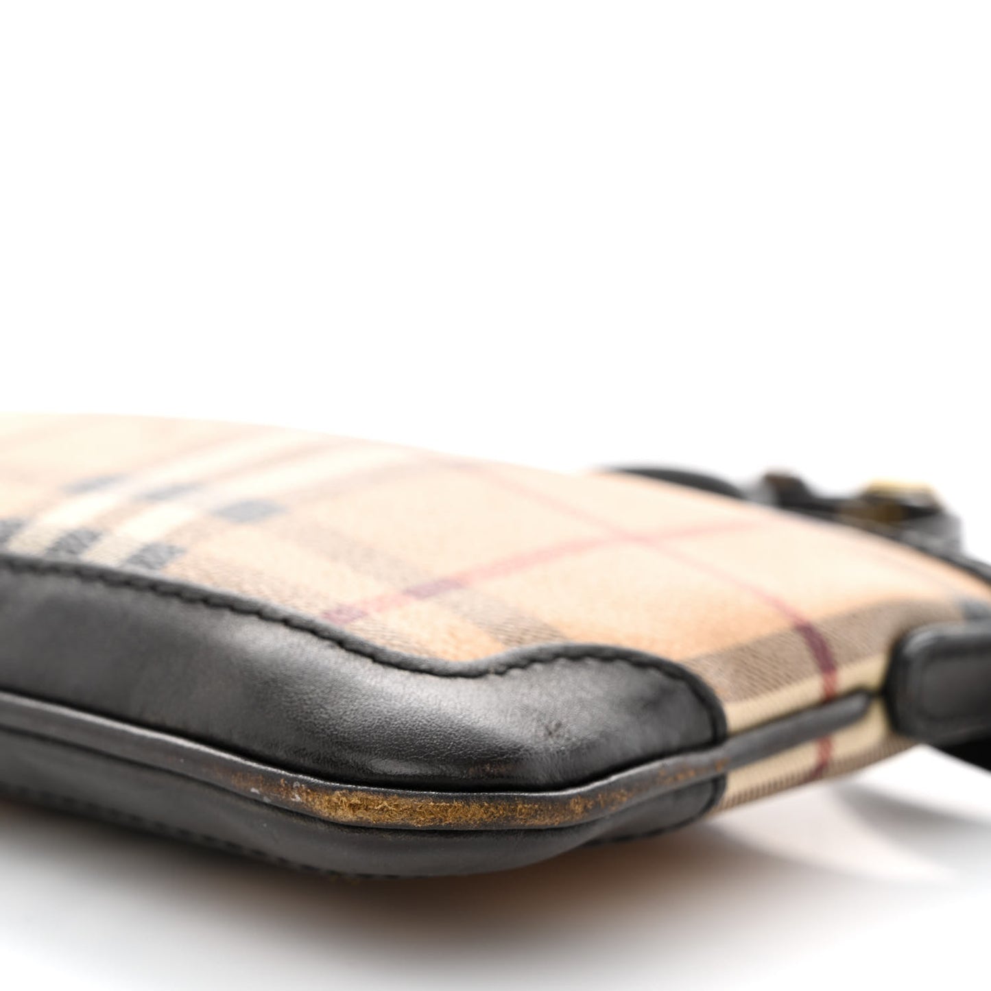 Haymarket Check Small Peyton Crossbody Clutch Bag Chocolate