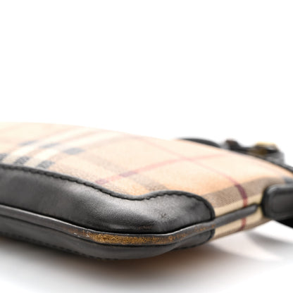 Burberry Haymarket Check Small Peyton Crossbody Clutch Bag Chocolate 10 of 17