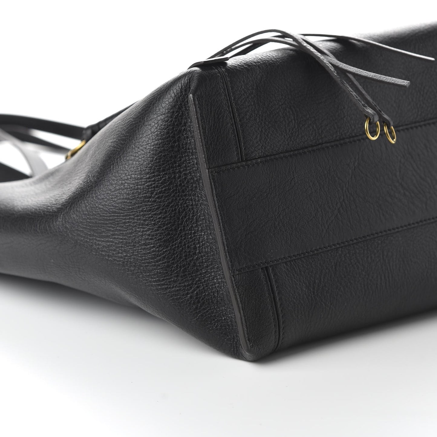 Smooth Calfskin Medium Milo Shopping Tote Black