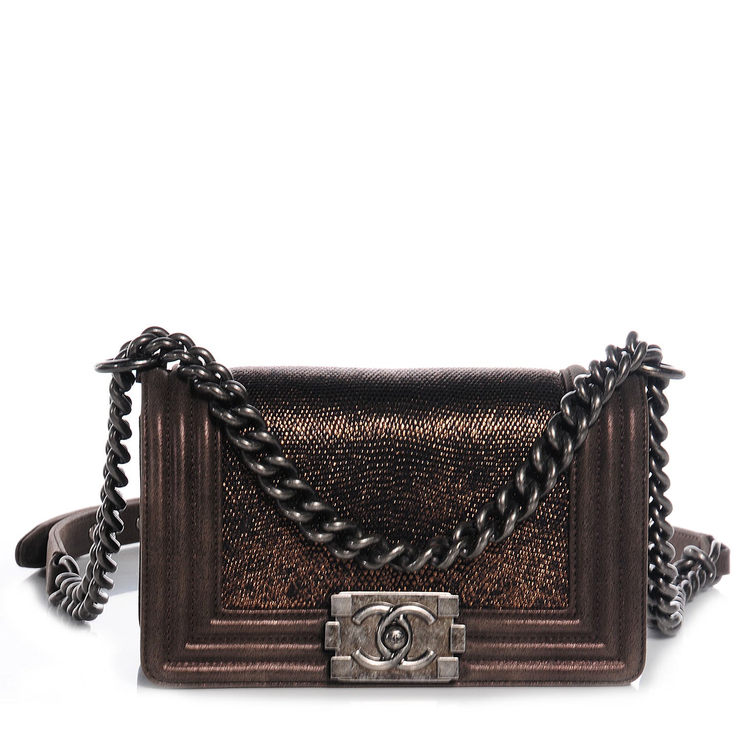 Metallic Lizard Small Boy Flap Bronze