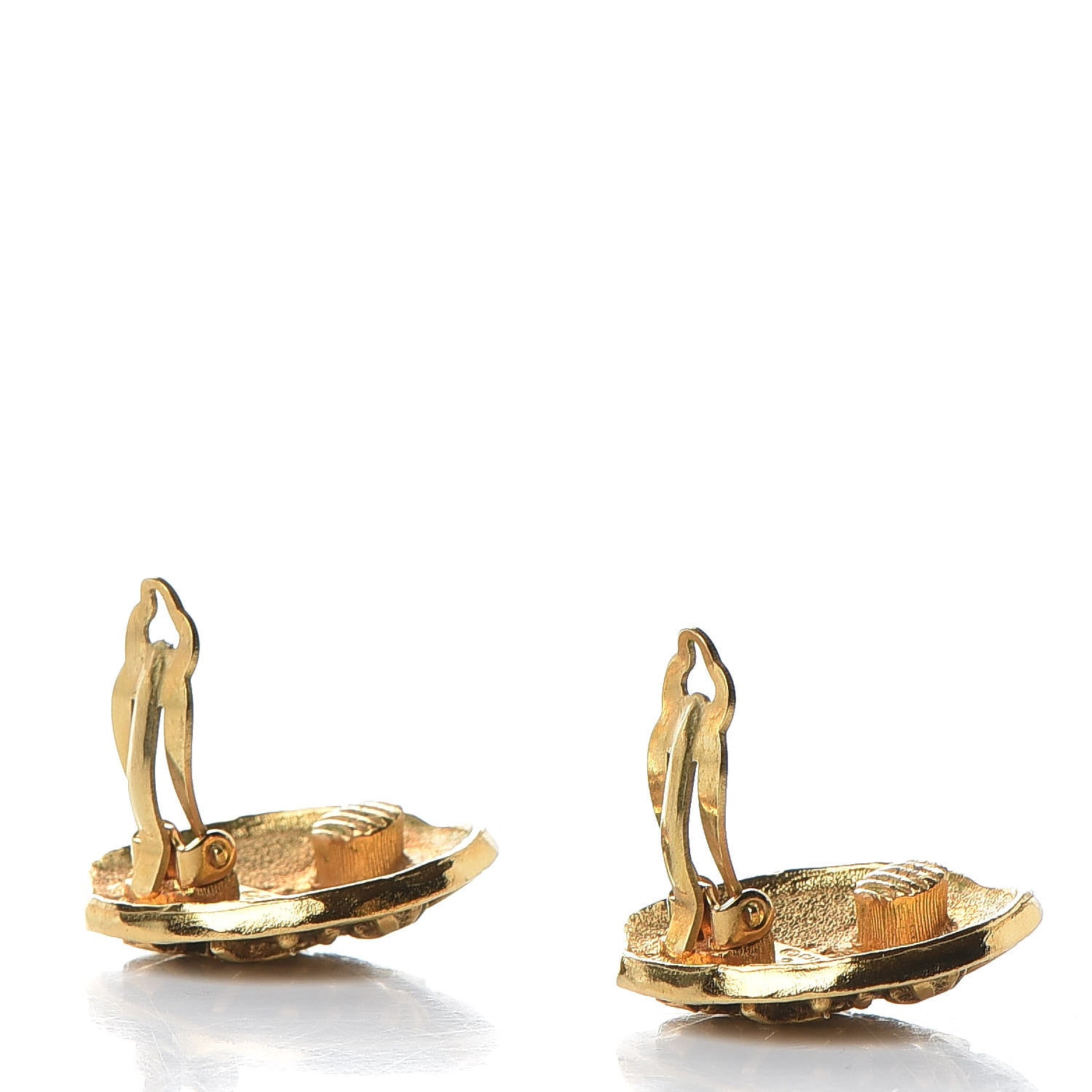Chanel Logo CC Clip On Earrings Gold 3 of 4